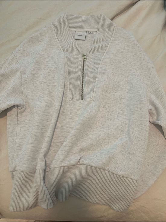 Varley Sweaters - Varley Light Gray Quarter-Zip Pullover Sweater